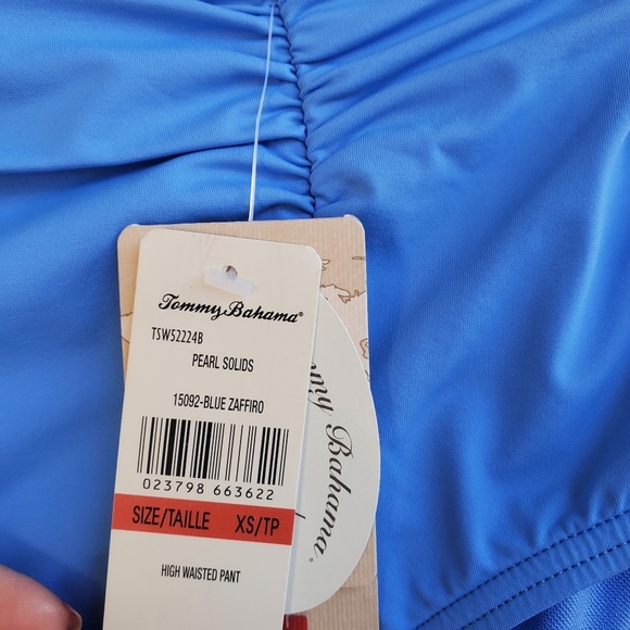 New Tommy Bahama Womens Size XS Blue Zafiro High Waisted Bikini Bottom - Picture 8 of 9